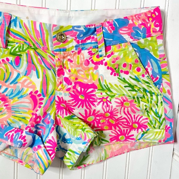 Lilly Pulitzer Callahan Short in Lovers Coral Reef Sz 4/161 - Picture 1 of 9